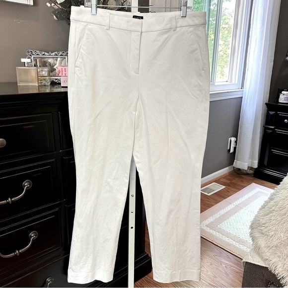 J.Crew Kallie Pant White Size 14 Tall Stretch Cotton Trousers - Picture 2 of 13